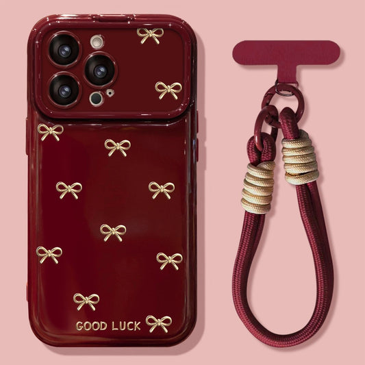 Makeup Mirror Lens Protector Bow Heart Phone Case For iPhone