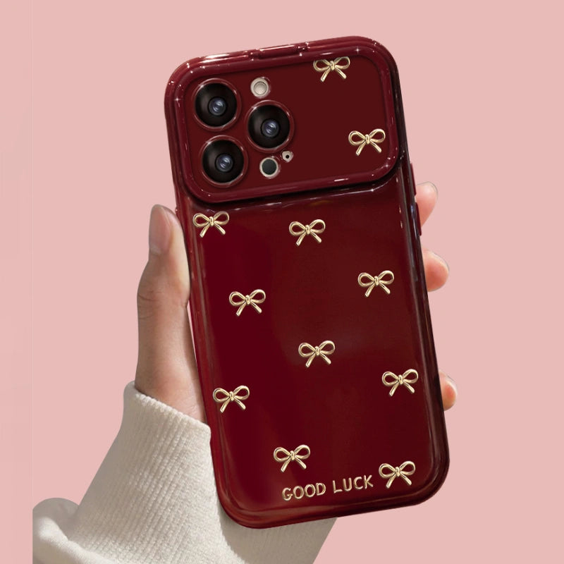 Makeup Mirror Lens Protector Cute Bow Heart Phone Case For iPhone 17 16 15 14 13 12 Pro Max Plus 11 XR 7 8 6