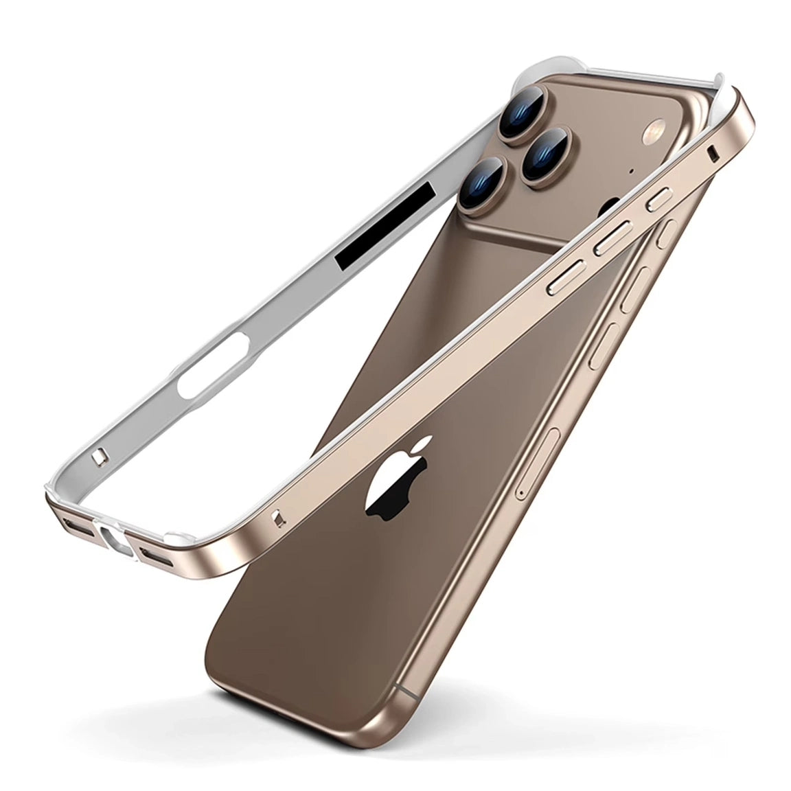 Metal Bumper Case, No Back Design Compatible with MagSafe, Aluminum Alloy + TPU Bumper Frame Slim Fit Excellent Heat Dissipation 4 Corner Raised Shockproof for iPhone All Models
