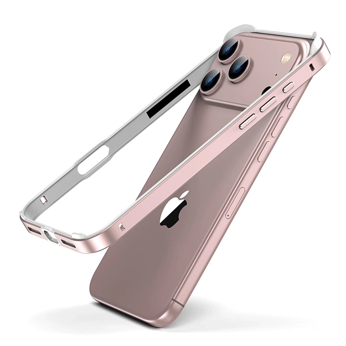 Metal Bumper Case, No Back Design Compatible with MagSafe, Aluminum Alloy + TPU Bumper Frame Slim Fit Excellent Heat Dissipation 4 Corner Raised Shockproof for iPhone All Models