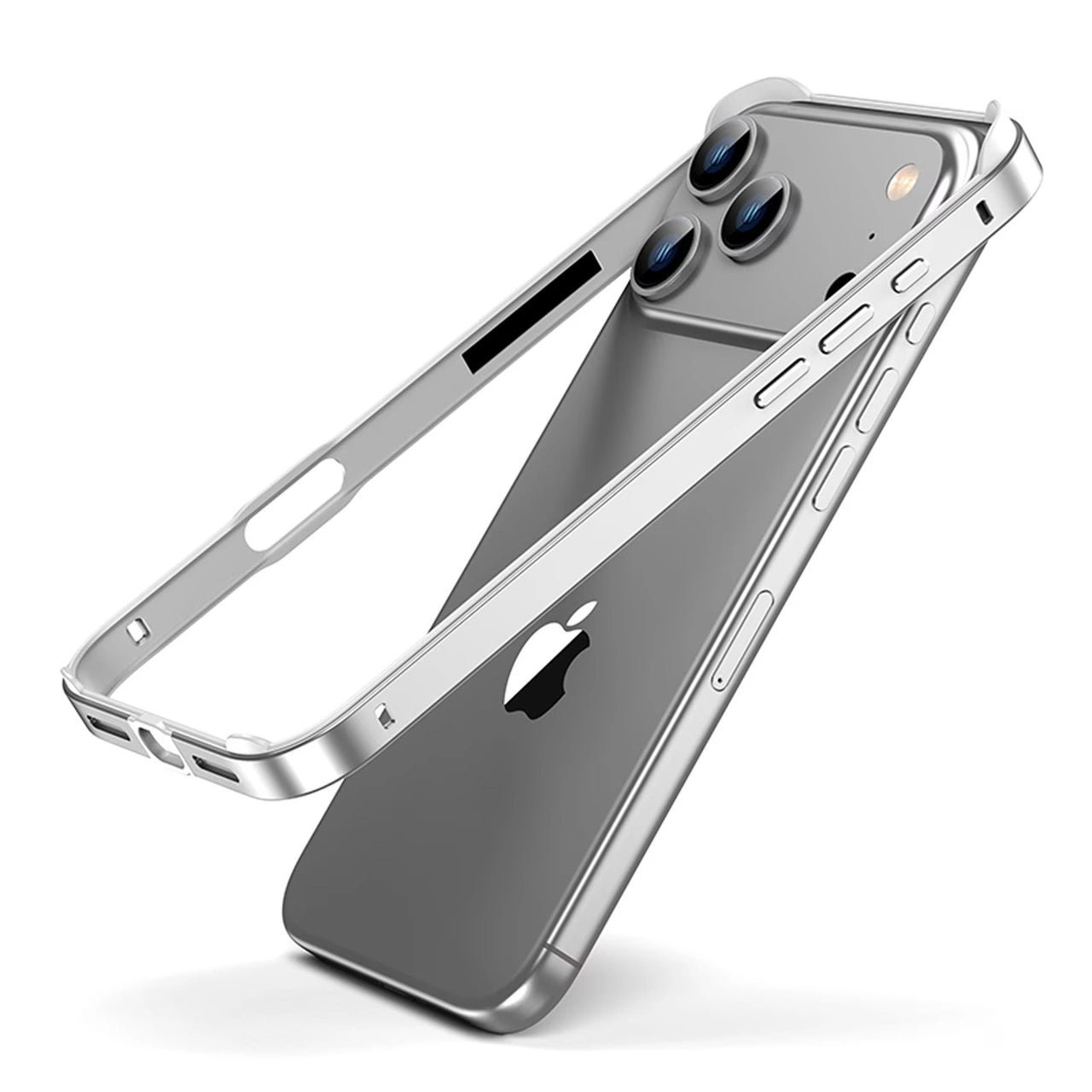 Metal Bumper Case, No Back Design Compatible with MagSafe, Aluminum Alloy + TPU Bumper Frame Slim Fit Excellent Heat Dissipation 4 Corner Raised Shockproof for iPhone All Models