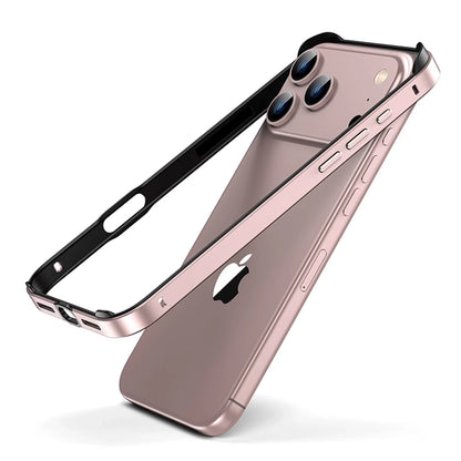 Metal Bumper Case, No Back Design Compatible with MagSafe, Aluminum Alloy + TPU Bumper Frame Slim Fit Excellent Heat Dissipation 4 Corner Raised Shockproof for iPhone All Models