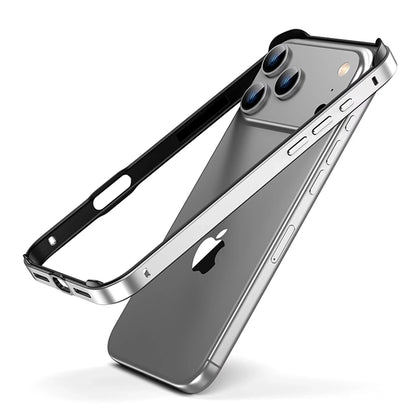 Metal Bumper Case, No Back Design Compatible with MagSafe, Aluminum Alloy + TPU Bumper Frame Slim Fit Excellent Heat Dissipation 4 Corner Raised Shockproof for iPhone All Models