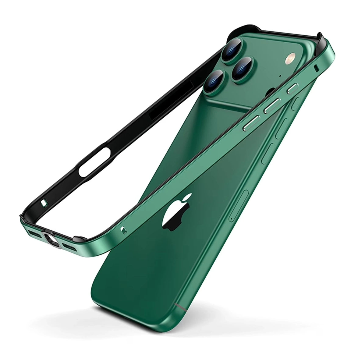 Metal Bumper Case, No Back Design Compatible with MagSafe, Aluminum Alloy + TPU Bumper Frame Slim Fit Excellent Heat Dissipation 4 Corner Raised Shockproof for iPhone All Models