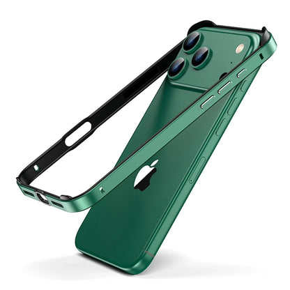 Metal Bumper Case, No Back Design Compatible with MagSafe, Aluminum Alloy + TPU Bumper Frame Slim Fit Excellent Heat Dissipation 4 Corner Raised Shockproof for iPhone All Models