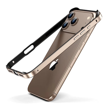 Metal Bumper Case, No Back Design Compatible with MagSafe, Aluminum Alloy + TPU Bumper Frame Slim Fit Excellent Heat Dissipation 4 Corner Raised Shockproof for iPhone All Models