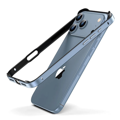 Metal Bumper Case, No Back Design Compatible with MagSafe, Aluminum Alloy + TPU Bumper Frame Slim Fit Excellent Heat Dissipation 4 Corner Raised Shockproof for iPhone All Models