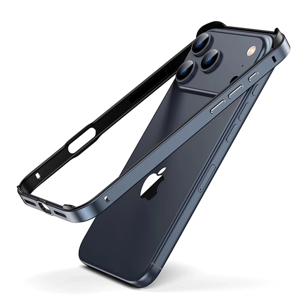 Metal Bumper Case, No Back Design Compatible with MagSafe, Aluminum Alloy + TPU Bumper Frame Slim Fit Excellent Heat Dissipation 4 Corner Raised Shockproof for iPhone All Models