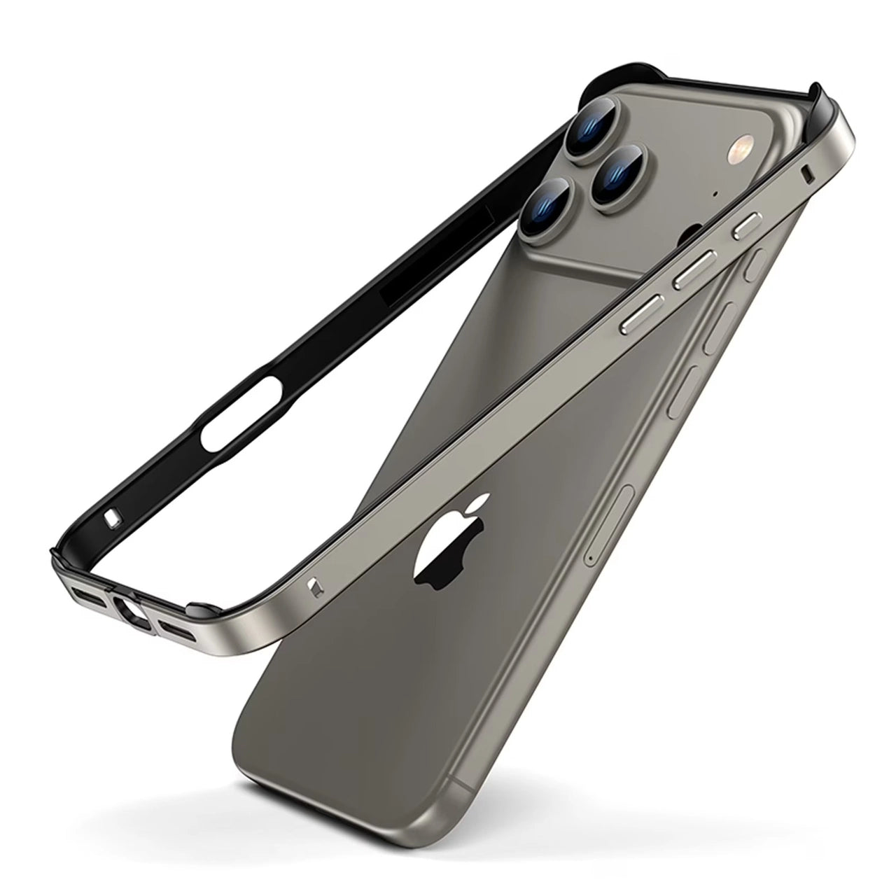 Metal Bumper Case, No Back Design Compatible with MagSafe, Aluminum Alloy + TPU Bumper Frame Slim Fit Excellent Heat Dissipation 4 Corner Raised Shockproof for iPhone All Models