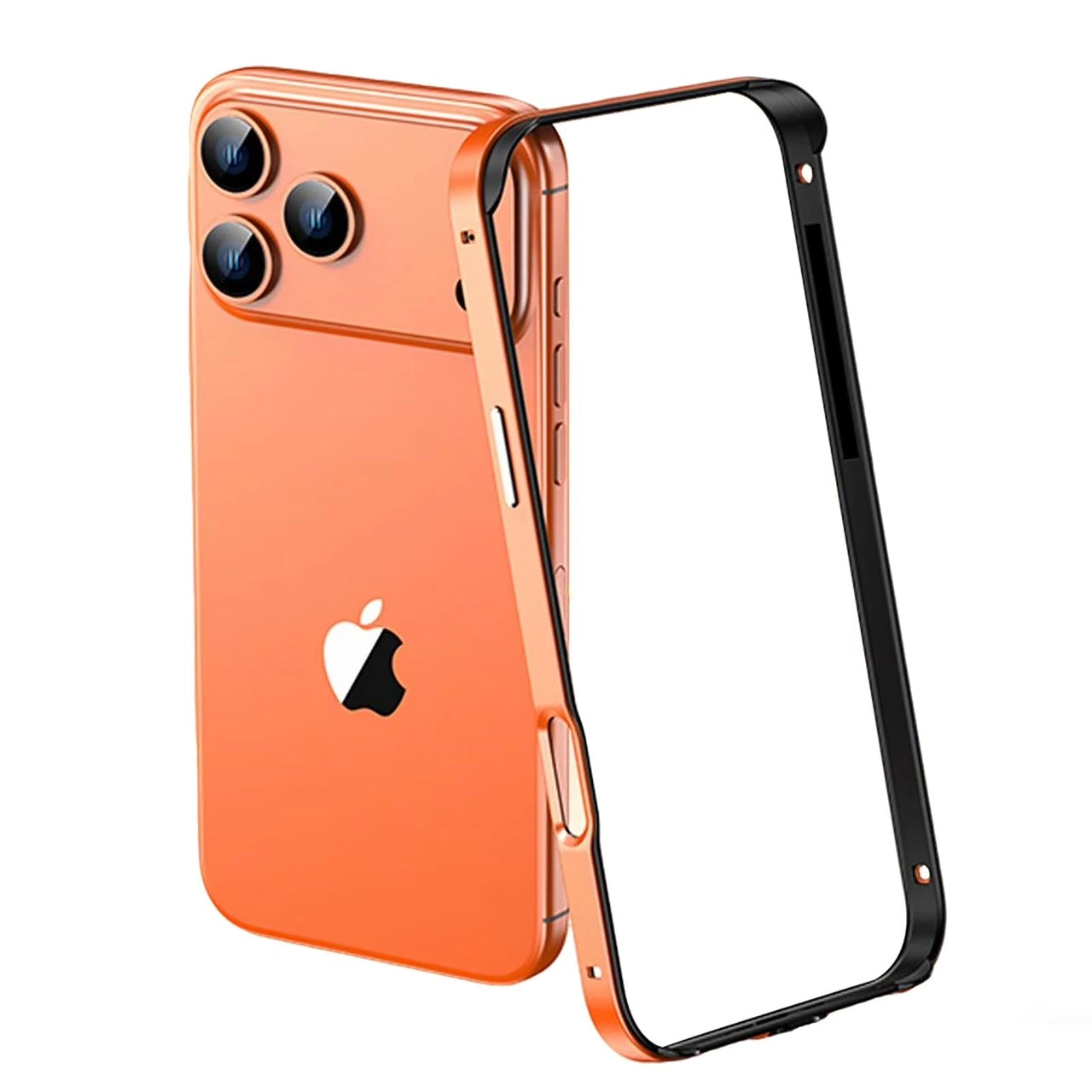 Metal Bumper Case, No Back Design Compatible with MagSafe, Aluminum Alloy + TPU Bumper Frame Slim Fit Excellent Heat Dissipation 4 Corner Raised Shockproof for iPhone All Models