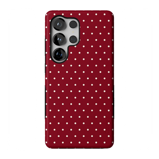 Phone case with red background and white polka dots for Samsung Galaxy