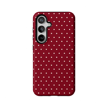 Maroon Polka Dot Scratch-resistant Case for Samsung Galaxy S25 S24 S23 S22 S21 S20 Ultra Plus Edge FE