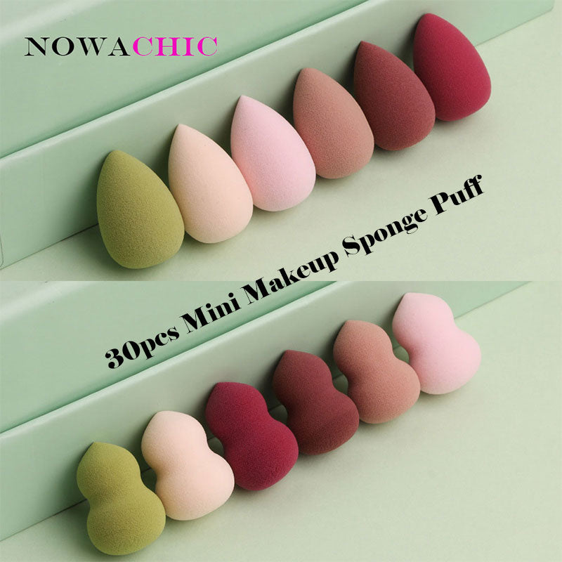 30pcs Non-Latex Makeup Sponge Beauty Sponge Blender Set Foundation Blending Sponges