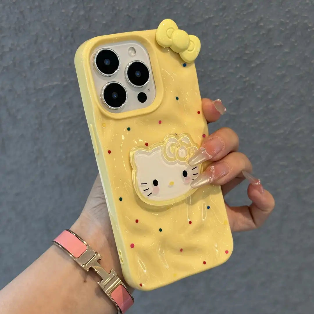 iPhone 17、Air、16、15、14、13、12、Pro Max、Plus、11用 3Dボウキティクリアスマホケース