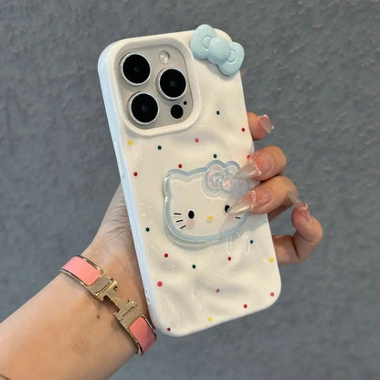 iPhone 17、Air、16、15、14、13、12、Pro Max、Plus、11用 3Dボウキティクリアスマホケース