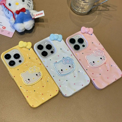 iPhone 17、Air、16、15、14、13、12、Pro Max、Plus、11用 3Dボウキティクリアスマホケース