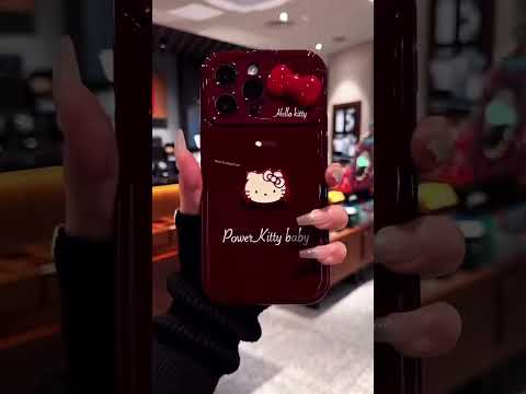 Cute Bow Kitty with Mirror Phone Case For iPhone 17 16 15 14 13 12 Pro Max Plus 11 XR 7 8 6