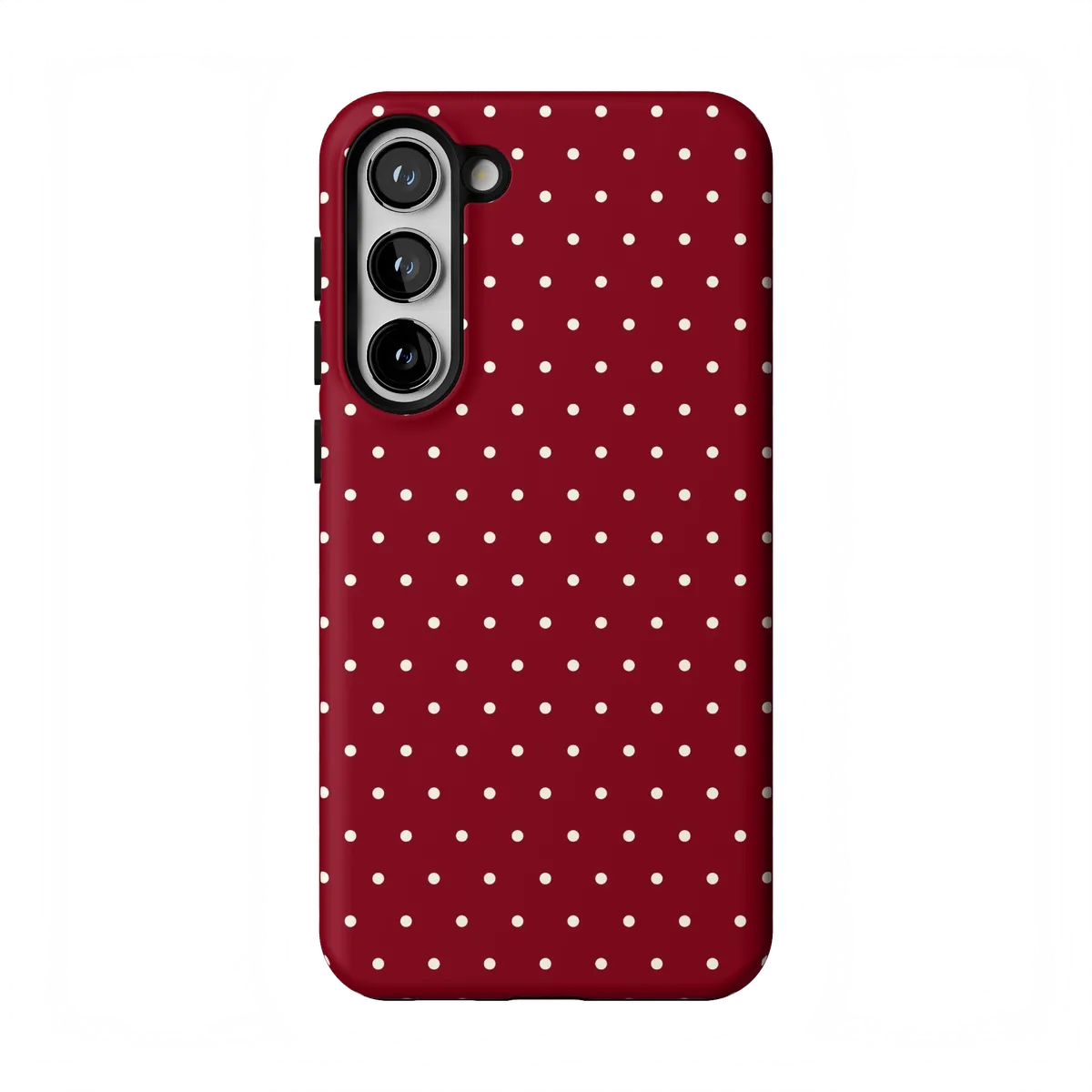 Maroon Polka Dot Scratch-resistant Case for Samsung Galaxy S25 S24 S23 S22 S21 S20 Ultra Plus Edge FE
