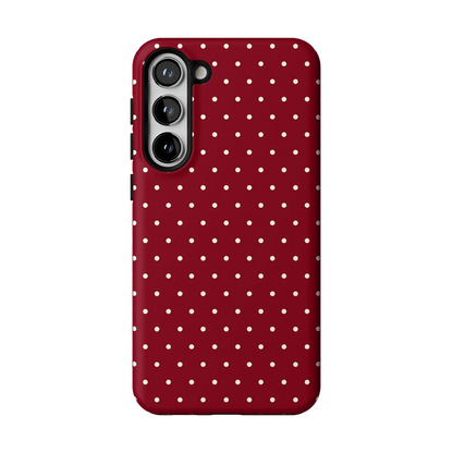 Maroon Polka Dot Scratch-resistant Case for Samsung Galaxy S25 S24 S23 S22 S21 S20 Ultra Plus Edge FE