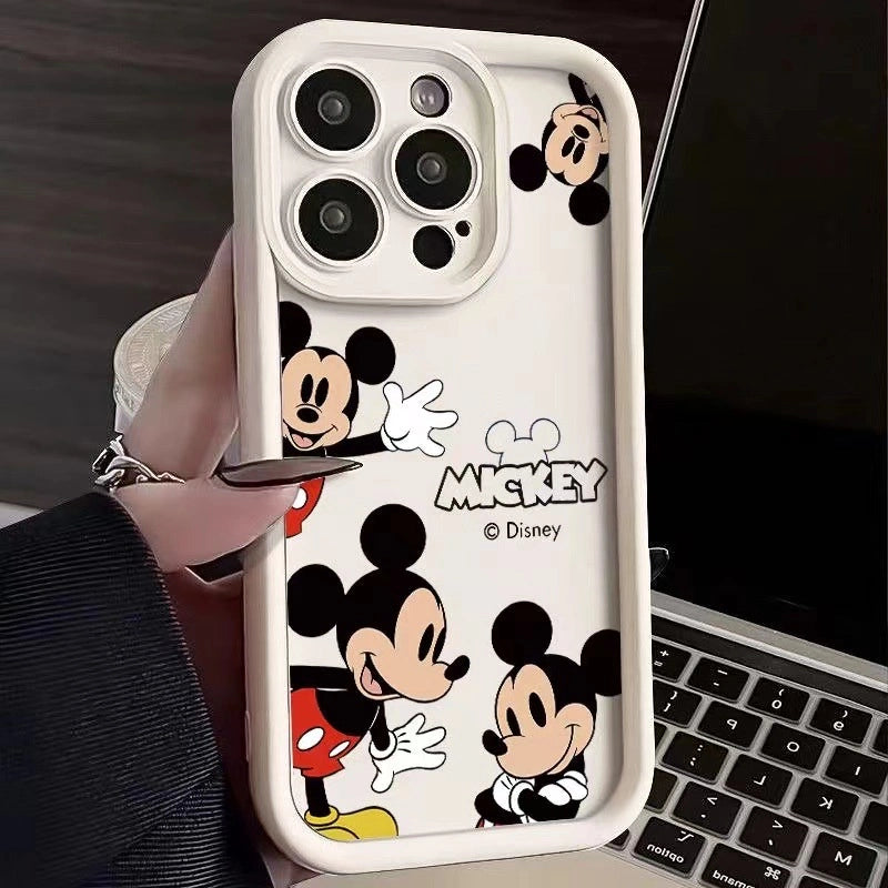 Cute Mick Cartoon Mouse Protective Case for iPhone 17 Air 16 15 14 13 12 11 Pro Max Plus X Xr 7 8