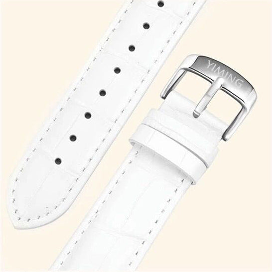 360 Degree Rotation Hollow-out Snowflake Shaped Diamond Luxury Quartz Watch Cowhide Leather Belt