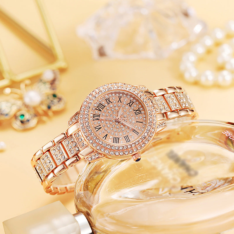 Rose Gold Diamond Luxury Quartz Watch