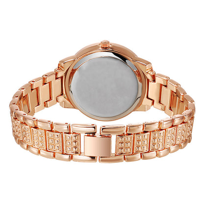 Rose Gold Diamond Luxury Quartz Watch