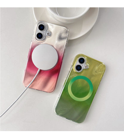 Glitter Gradient Magnetic MagSafe Case for iPhone Plus Pro Max 17 Air 16 15 14 13 12 11