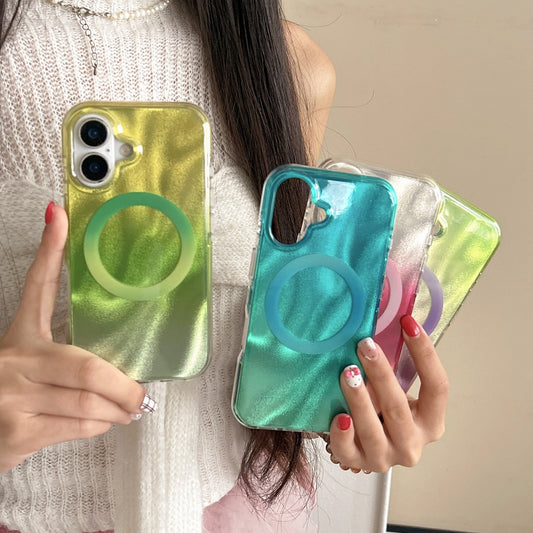 Glitter Gradient Magnetic MagSafe Case for iPhone Plus Pro Max 17 Air 16 15 14 13 12 11