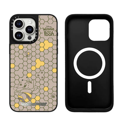 Cartoon Pooh Bear Artistic Floral Magsafe Phone Case For iPhone 17 16 14 15 12 13 Pro Max Plus 11