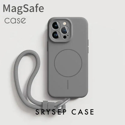 Lanières pour iPhone | Coque en silicone liquide compatible MagSafe