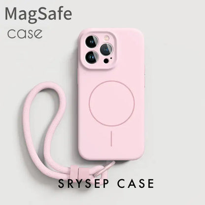 Lanières pour iPhone | Coque en silicone liquide compatible MagSafe