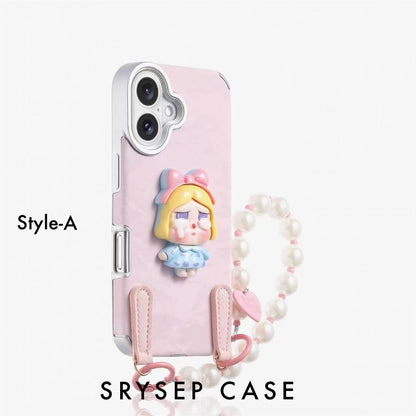Lanière pour iPhone | Coque de téléphone en silicone liquide rose mignon