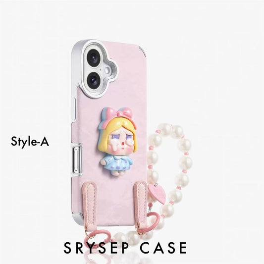 iPhone Lanyard Series | Cute Pink Liquid Silicone Phone Case