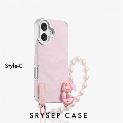 Lanière pour iPhone | Coque de téléphone en silicone liquide rose mignon