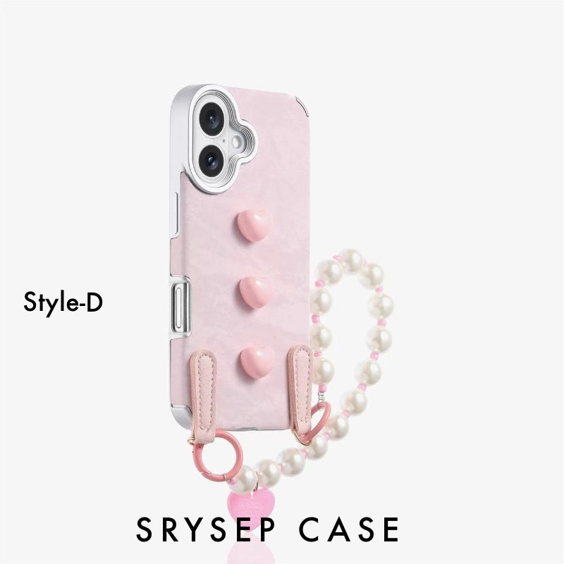 Lanière pour iPhone | Coque de téléphone en silicone liquide rose mignon