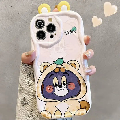 Cute Cat Mouse Phone Case For iPhone Back Cover