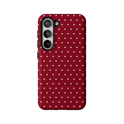 Maroon Polka Dot Scratch-resistant Case for Samsung Galaxy S25 S24 S23 S22 S21 S20 Ultra Plus Edge FE