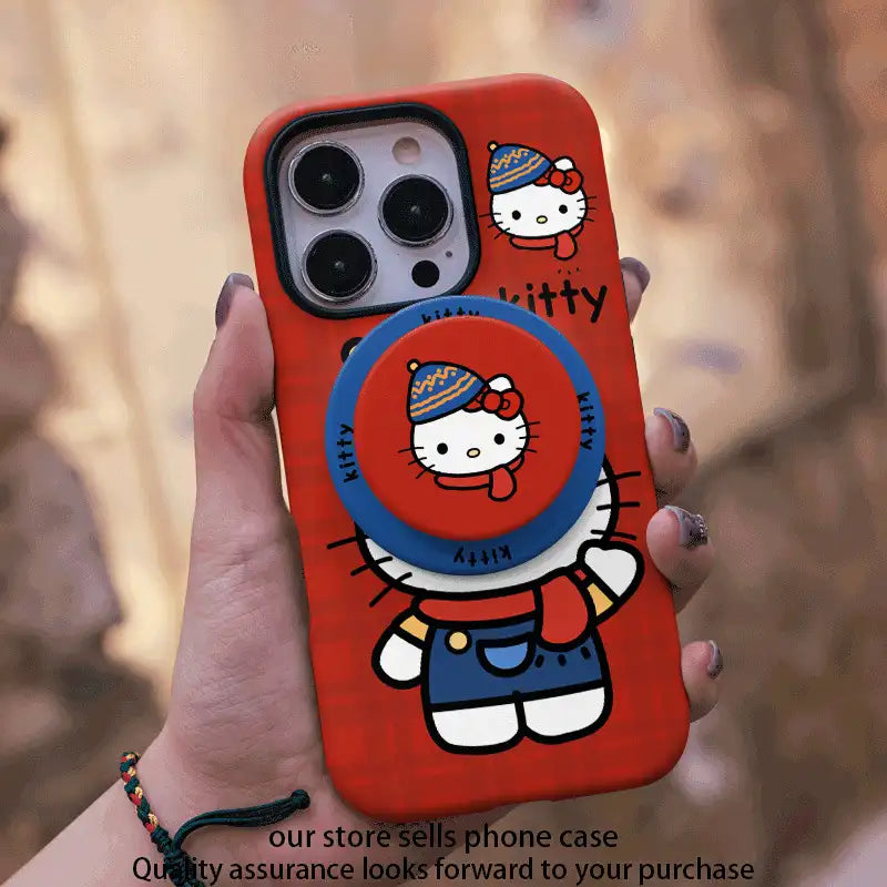 Popsocket Cute Kitty MagSafe Case For iPhone 16 15 14 13