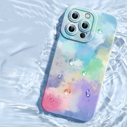 Silicone de couleur de peinture à l'huile compatible avec le cas d'iPhone