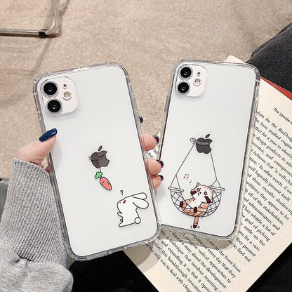 Coque iPhone Lapin Chat Mignon Couverture Arrière