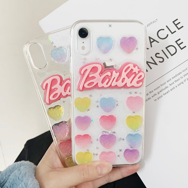 Vinilo o funda para iPhone Colorido 3D Love Heart Clear