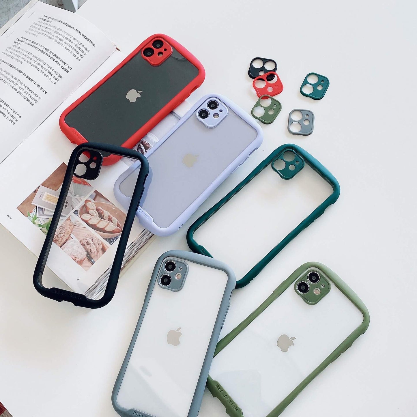 Funda de iPhone con revestimiento de protección de lente de acrílico transparente