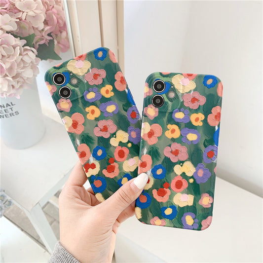 Vinilo o funda para iPhone Colorido pintura al óleo caramelo floral