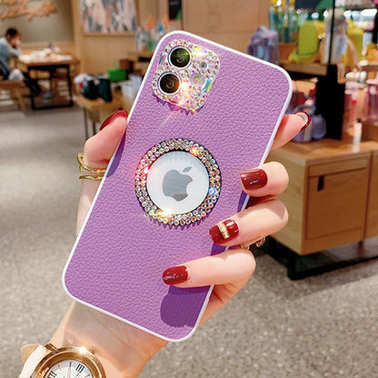 Luxurious Rhinestone Lens Wrap Soft Skin iPhone Case