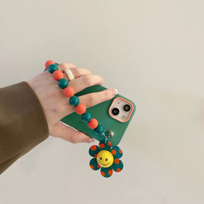 Coque iPhone Bracelet Fleur de Soleil Sourire Perle Colorée