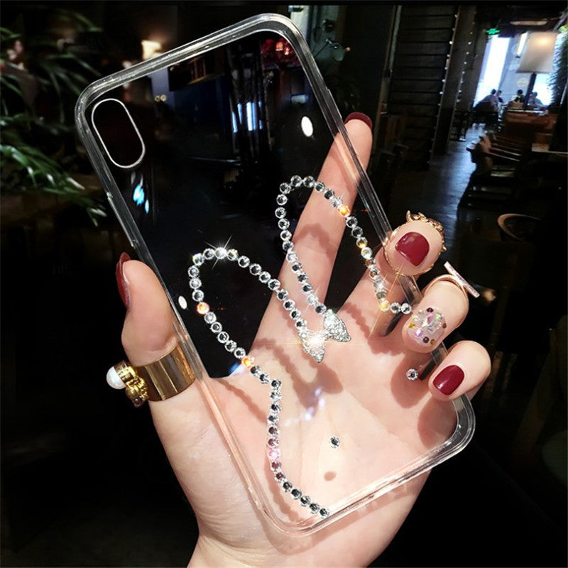 Cute Cartoon Rhinestone Rabbit Clear iPhone Case