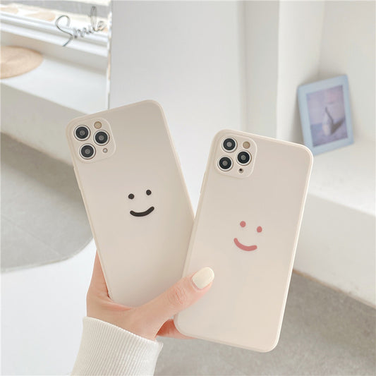 Visage de sourire de simplicité de couleur unie Coque et skin adhésive iPhone