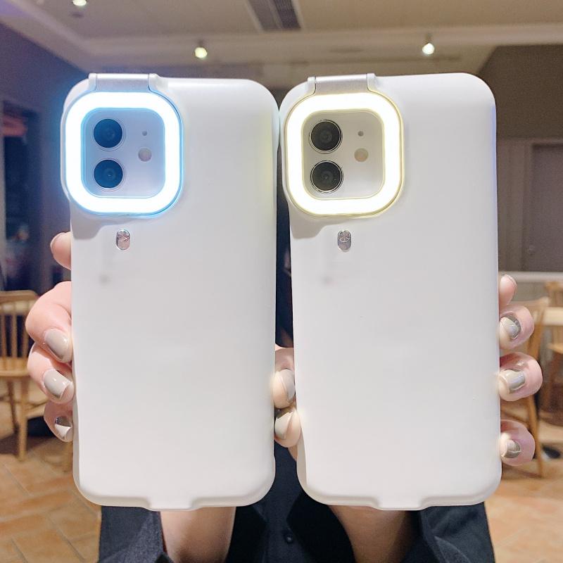 Selfie Light Phone Case para iPhone 12 11 XS X 7P 8P, SAMSUNG S21 Ultra S21+, HUAWEI Mate 30 40 P30 P40