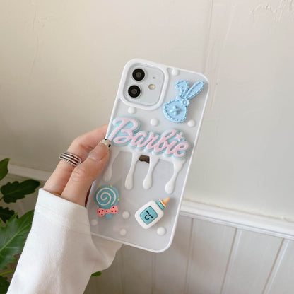 Cute 3D Toffee Sugar Food Rabbit Clear iPhone Case